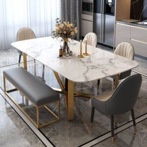 White & Grey Lazer cut dining set