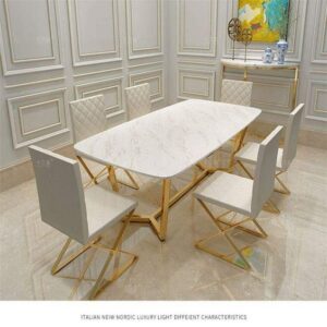Checkered Laser Designed Dining Table Set
