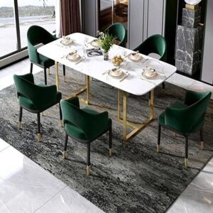Green Gold Lazer cut stainless steel dining set