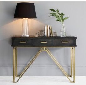 Wooden Top Console Table